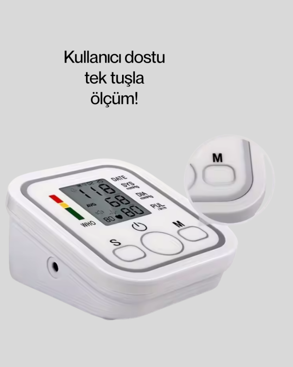 2 Kullanıcı Hafızalı USB Uyumlu Tansiyon Ölçer - Görsel 2