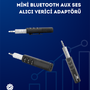 Kablolu Hoparlör ve Kulaklıklar İçin Bluetooth Adaptör | Mini Boy, Klipsli, Taşınabilir