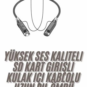 120 Saat Bluetooth Kulaklık Kablolu Boyun Askılı SD Kart Girişli ANC Özellikli