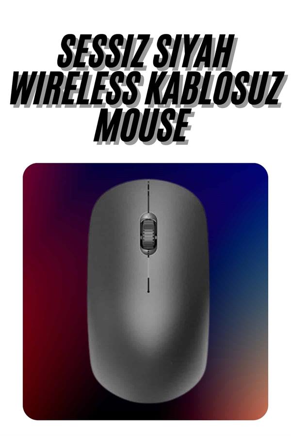 Kablosuz Bağlantı Yüksek Hassasiyetli Kablosuz Wireless Siyah Mouse - Görsel 2
