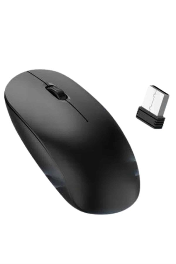 Siyah Kablosuz Mouse Wireless Mouse Minimal Tasarım - Görsel 4