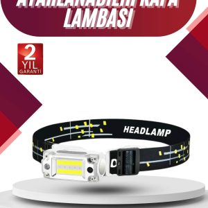 Yüksek Işıklı Şarjlı ve Sensörlü LED Kafa Lambası Kamp Lambası