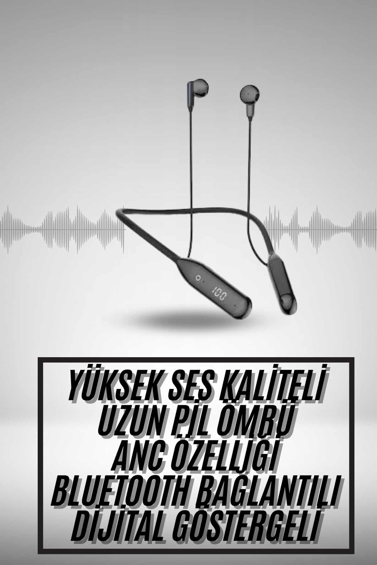 100Saat Uyumlu Bluetooth Kulaklık Kablolu ANC Özellikli Kulaklık - Görsel 2