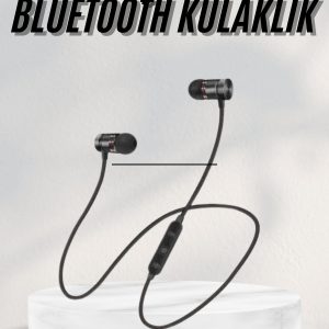Sports Mıknatıslı Siyah Bluetooth Kulaklık Kablolu Uzun Pil Ömrü