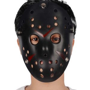 Siyah Kırmızı Çizgili Jason Hannibal Maskesi