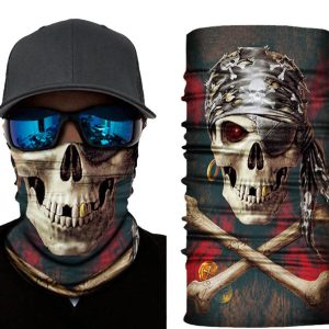 Siyah Korsan Kafatası Baskılı Buff Bandana 30x48 cm