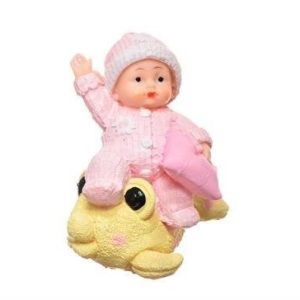 BUFFER® Decotown Hediyelik Sevimli Pembe Bebek Biblo Polyester Süs Eşyası