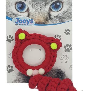 Zilli Kedi Örgü İpi 15 cm Kırmızı