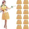Yetişkin ve Çocuk Uyumlu Saman Renk Hawaii Luau Hula Etek 40 cm 12 Adet - Lisinya
