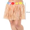 Yetişkin ve Çocuk Uyumlu Saman Renk Püsküllü Hawaii Luau Hula Etek 40 - Lisinya