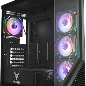 VENTO VG4202FLA 850W 80+ Bronze CAM ÖN-YAN PANEL SIYAH 4X12CM ADRESLENEBİLİR ARGB GAMING ATX KASA