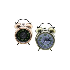 KÜÇÜK MASA ÇALAR SAAT PİLLİ FOSFORLU RAKAMLAR ÇAP: 7.3CM (5296)