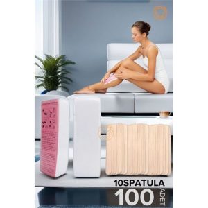 Modacar 100'lü Ağda Bezi Seti + Spatula | Her Bölgeye Uyumlu | Evde Pratik Tüy Alma İçin