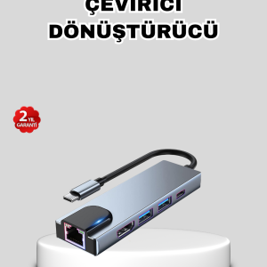 Type-C Çoklu Dönüştürücü – Alüminyum Gövde, Hızlı Veri Aktarımı ve Şarj Desteği